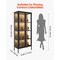 Black 4-Tier Steel Glass Display Curio Cabinet with LED Lights and with Adjustable Shelves